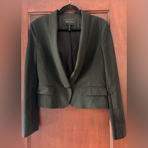 BCBGMaxAzria Black Cropped Blazer Tailored Suit Jacket